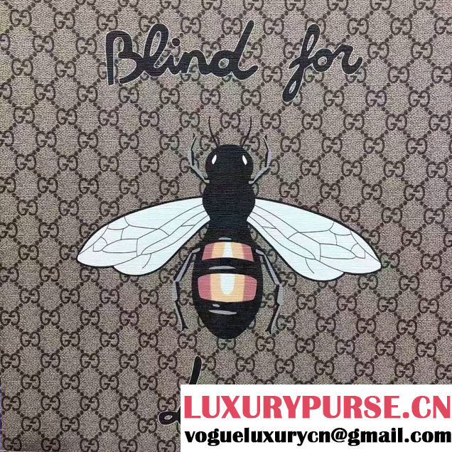 Gucci Soft GG Supreme Tote Bag 450950 Bee And Blind For Love Print 2016