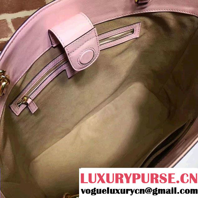 Gucci Embossed GG Leather Tote Medium Bag 453561 Light Pink 2017