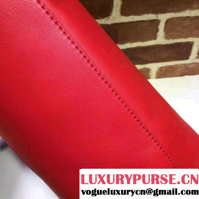 Gucci Embossed GG Leather Tote Medium Bag 453561 Red 2017
