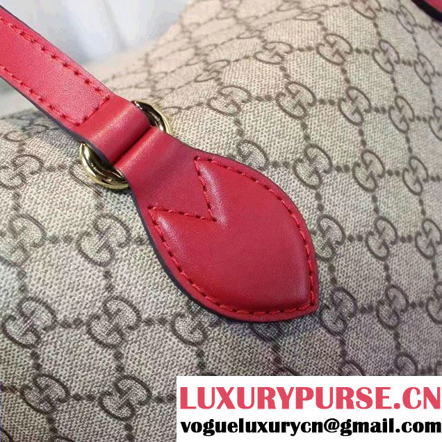 Gucci GG Supreme Small Top Handle Tote Bag 429147 Red/Fuchsia