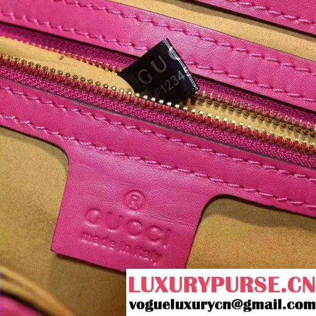 Gucci GG Supreme Small Top Handle Tote Bag 429147 Red/Fuchsia