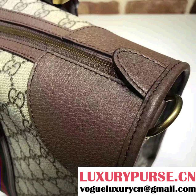 Gucci Soft GG Supreme Canvas duffle bag with Web 459311 Coffee