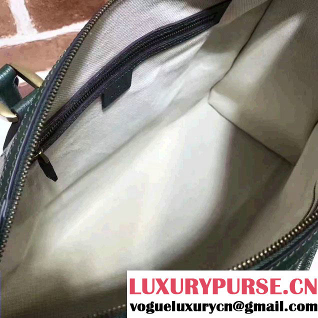 Gucci Soft GG Supreme Canvas Duffle bag with Web 459311Dark Green
