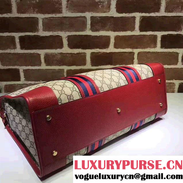 Gucci Soft GG SupremeCanvas  Duffle bag with Web 459311 Red