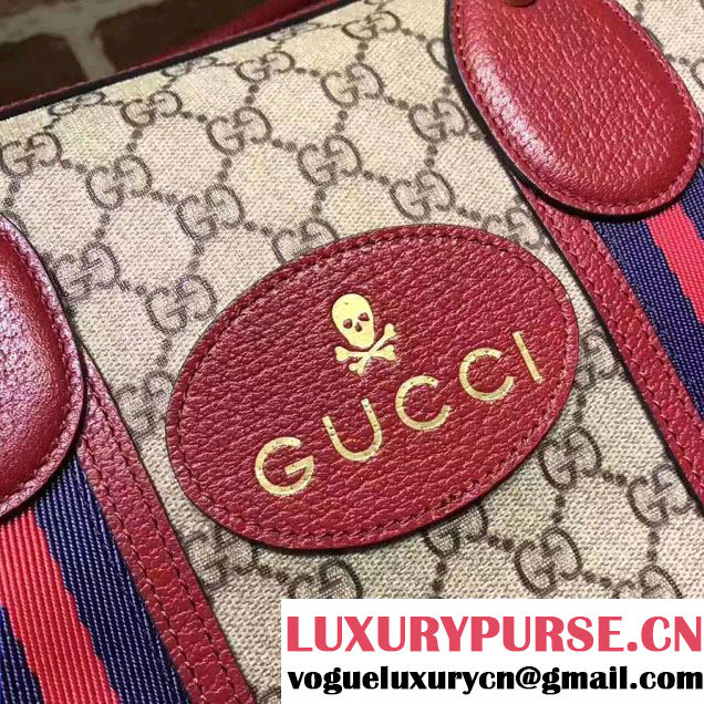 Gucci Soft GG SupremeCanvas  Duffle bag with Web 459311 Red