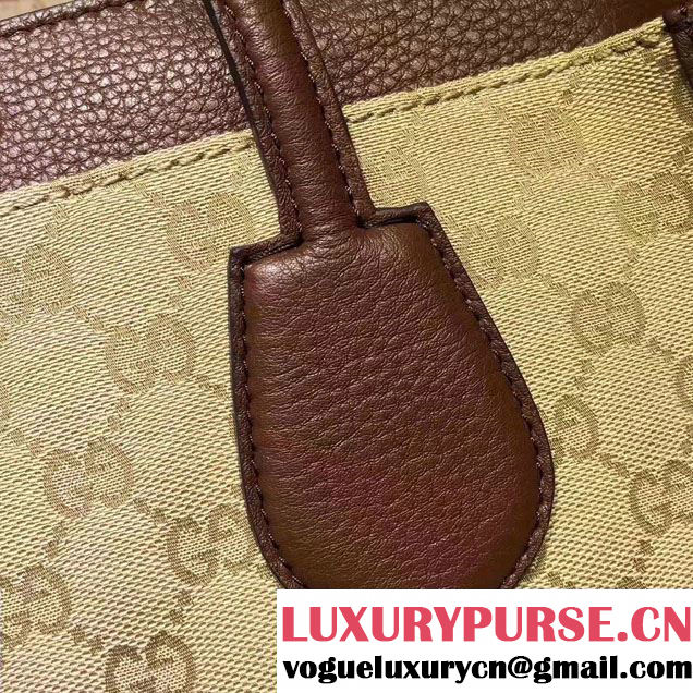 Gucci GG Supreme Tote With Top Handle 370822 Dark Coffee 2017