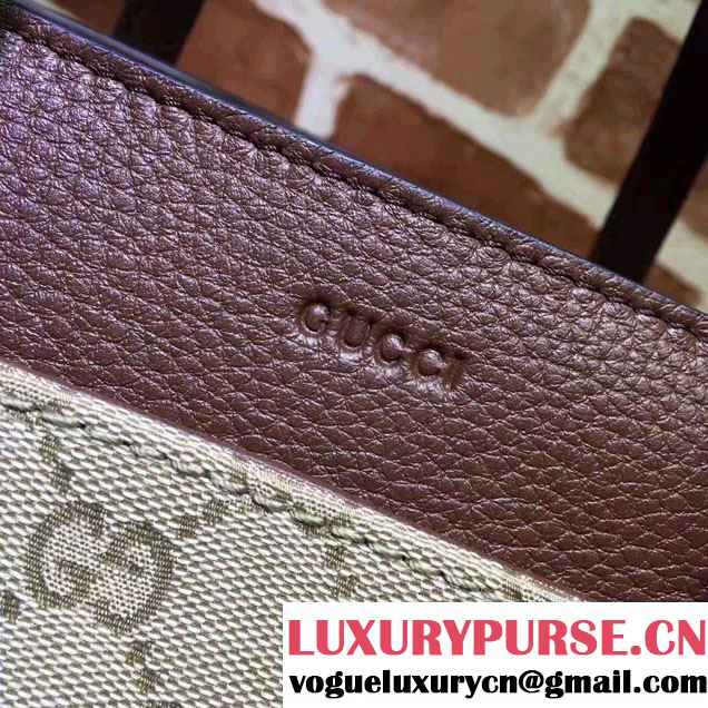 Gucci GG Supreme Tote With Top Handle 370822 Dark Coffee 2017