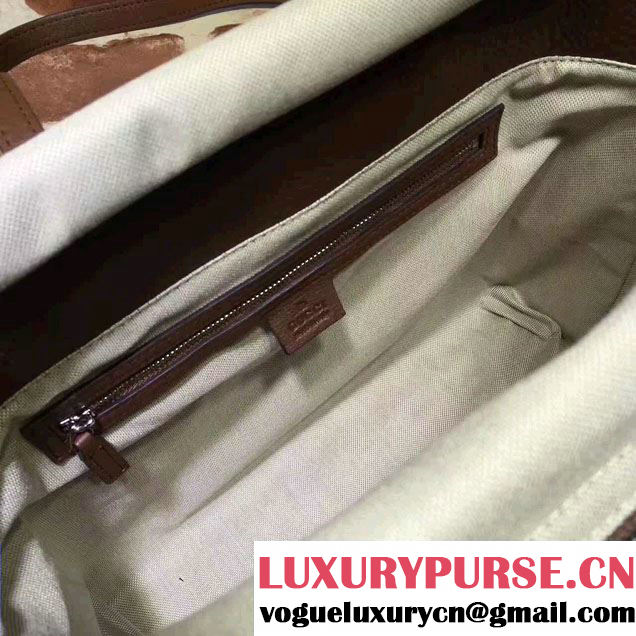 Gucci GG Supreme Tote With Top Handle 370822 Dark Coffee 2017