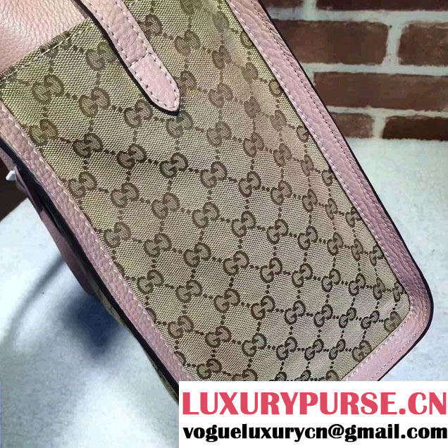 Gucci GG Supreme Tote With Top Handle 370822 Pink 2017