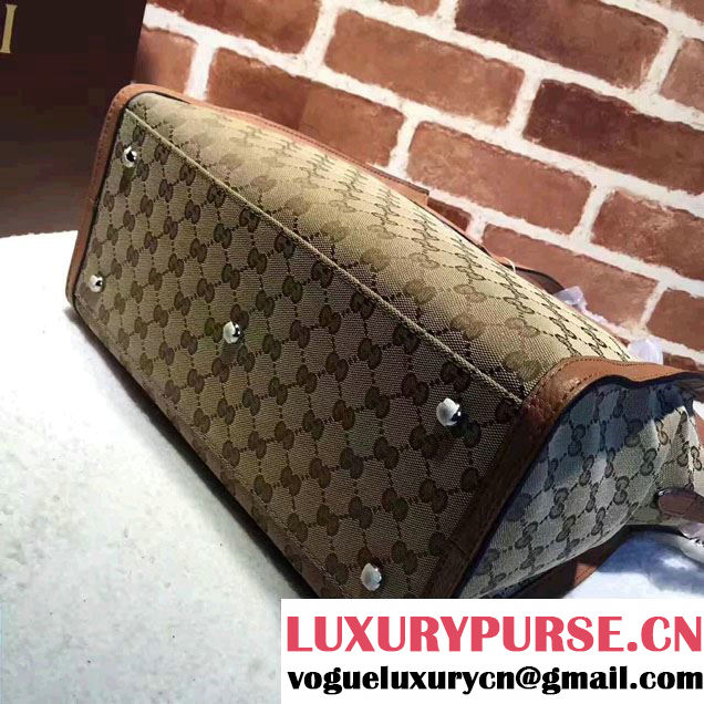 Gucci GG Supreme Tote With Top Handle 370822 Brown 2017