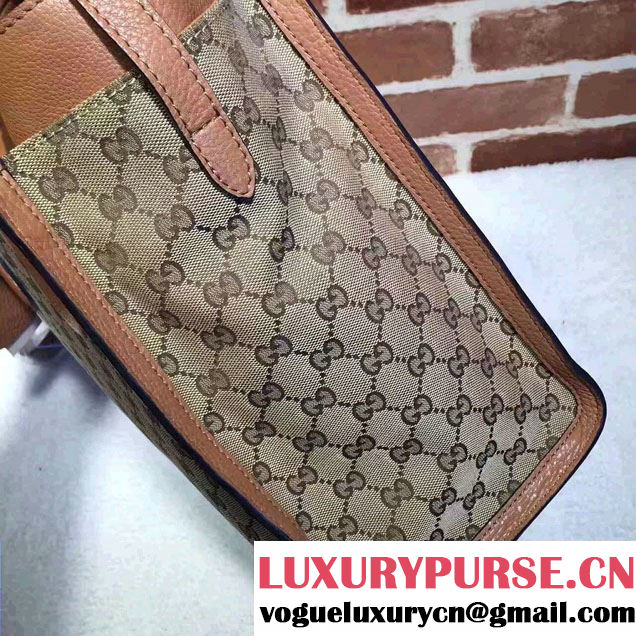 Gucci GG Supreme Tote With Top Handle 370822 Brown 2017
