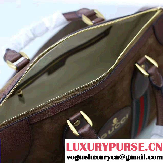 Gucci Suede Duffle Bag Wih Web 459311 Coffee 2017