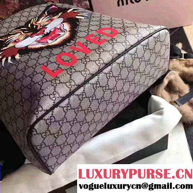 Gucci Angry Cat Print GG Supreme Backpack 419584 2017