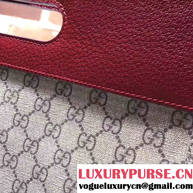 Gucci Soft GG Supreme With Red Leather Trim Tote 463491 2017