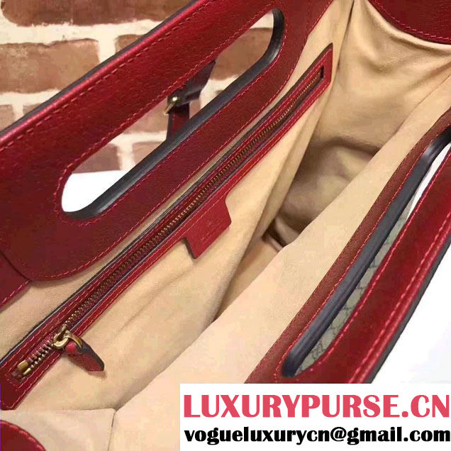 Gucci Soft GG Supreme With Red Leather Trim Tote 463491 2017