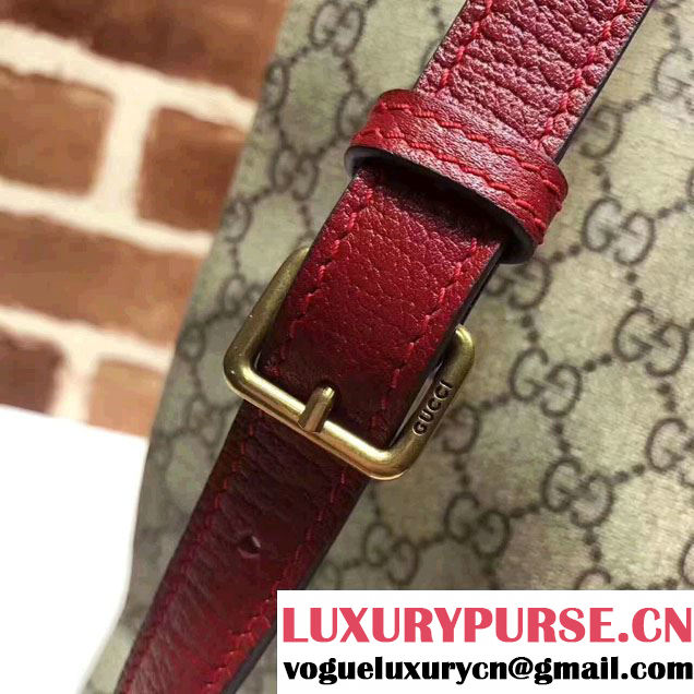 Gucci Soft GG Supreme With Red Leather Trim Tote 463491 2017