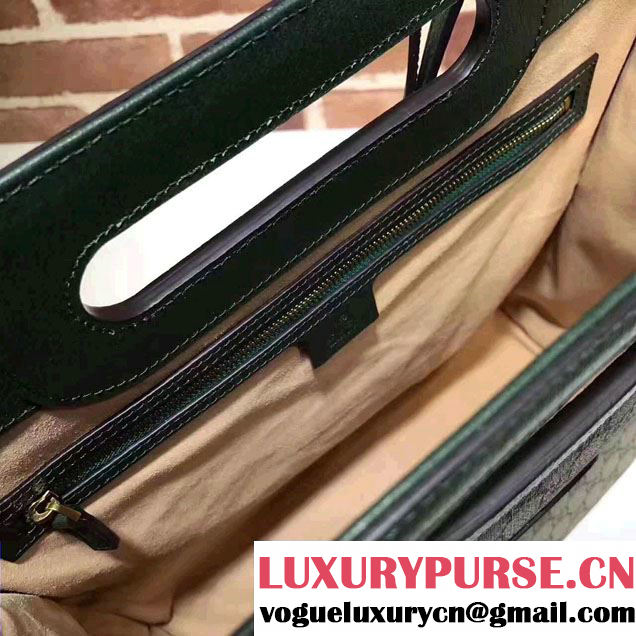Gucci Soft GG Supreme With Dark Green Leather Trim Tote 463491 2017
