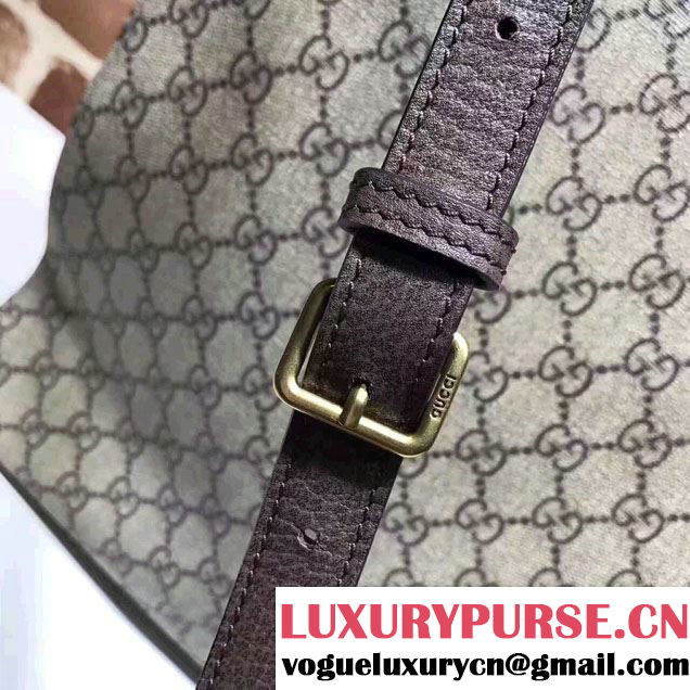 Gucci Soft GG Supreme With Brown Leather Trim Tote 463491 2017