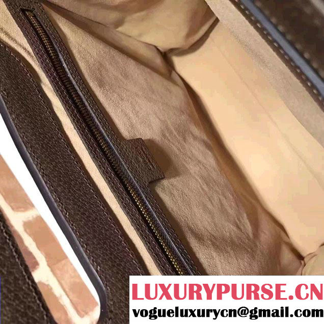 Gucci Soft GG Supreme With Brown Leather Trim Tote 463491 2017