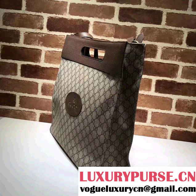 Gucci Soft GG Supreme With Brown Leather Trim Tote 463491 2017