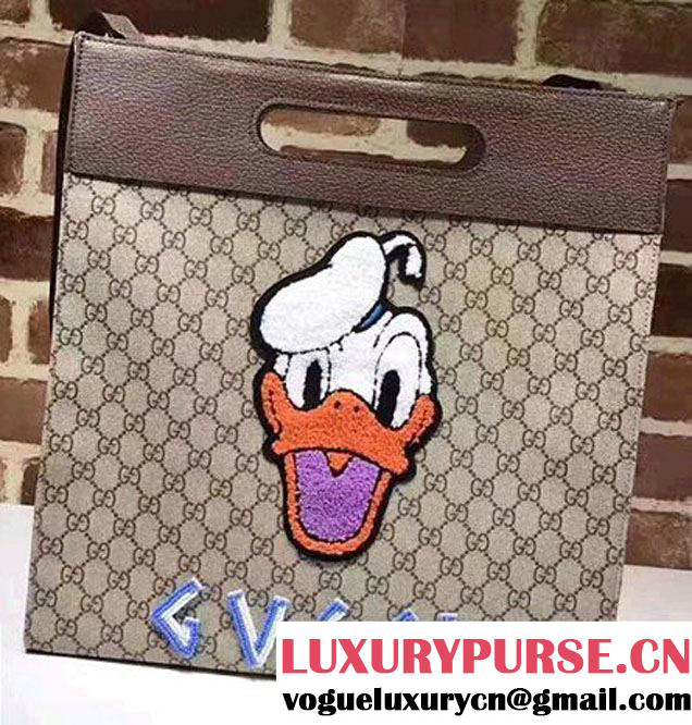 Gucci Soft GG Supreme Embroidered Donald Duck Tote 463491 2017