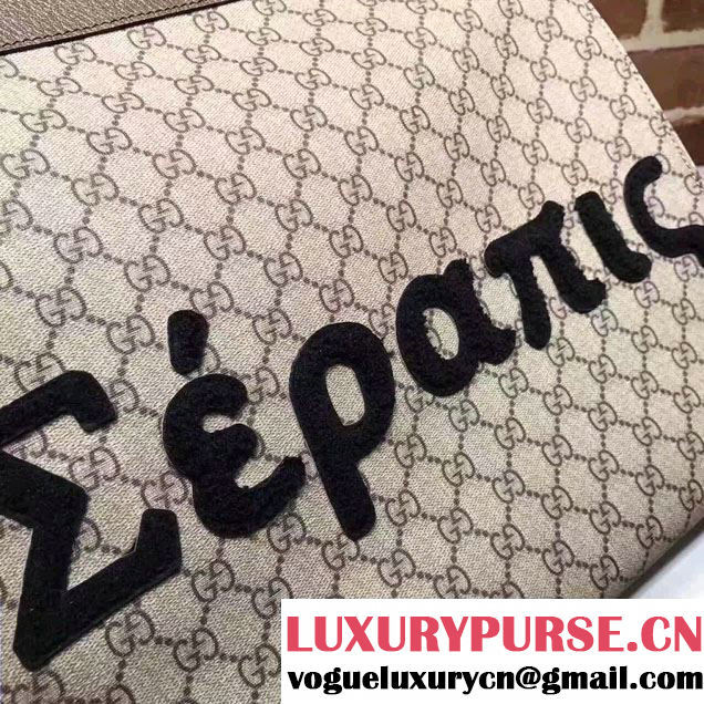 Gucci Soft GG Supreme Embroidered Donald Duck Tote 463491 2017