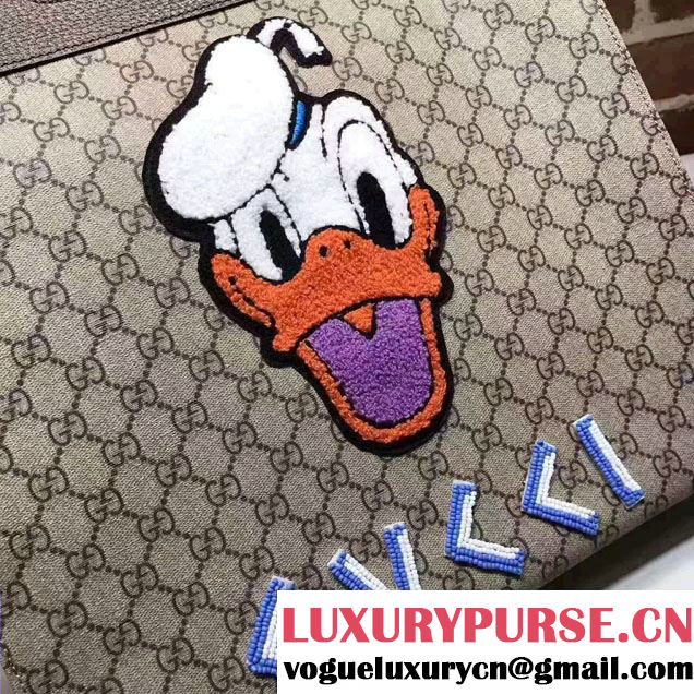 Gucci Soft GG Supreme Embroidered Donald Duck Tote 463491 2017