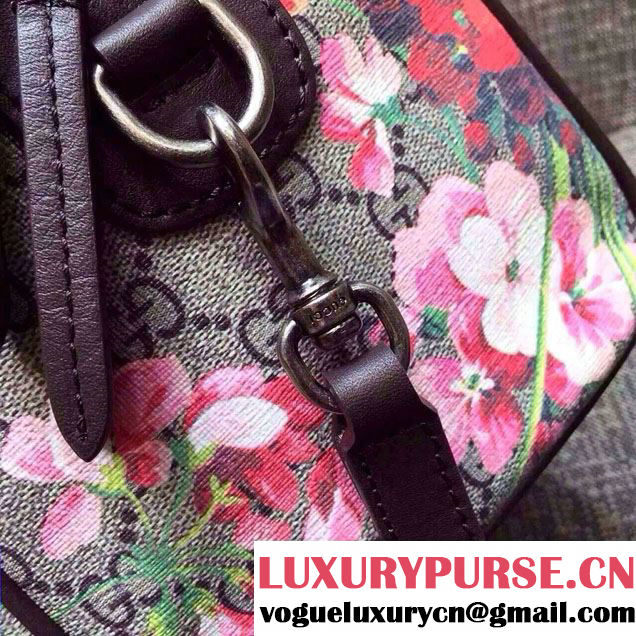 Gucci Dionysus Blooms Print GG Supreme Top Handle Bag Boston 409529 Tan 2015