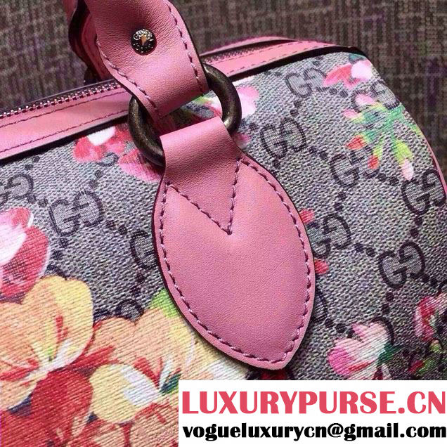 Gucci Dionysus Blooms Print GG Supreme Top Handle Bag Boston 409529 Pink 2015