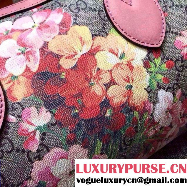 Gucci Dionysus Blooms Print GG Supreme Top Handle Bag Boston 409529 Pink 2015
