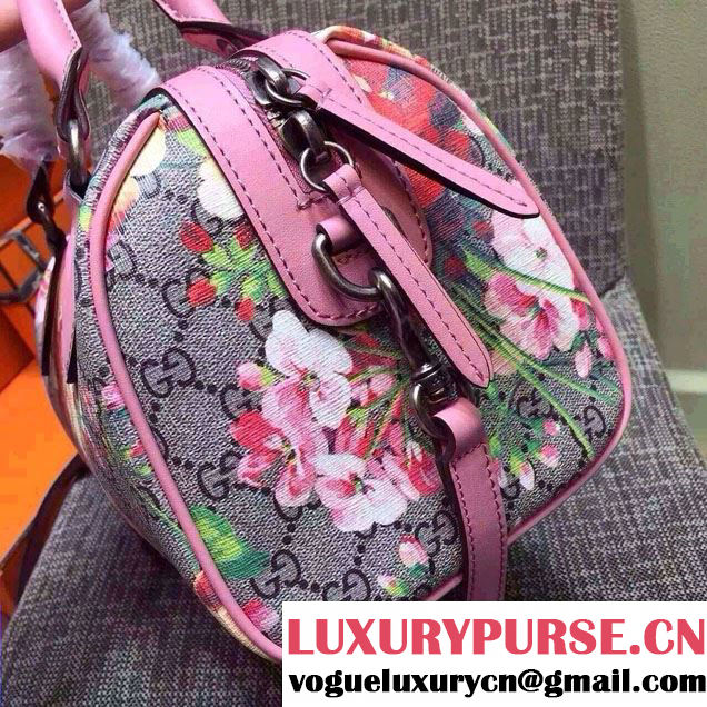 Gucci Dionysus Blooms Print GG Supreme Top Handle Bag Boston 409529 Pink 2015