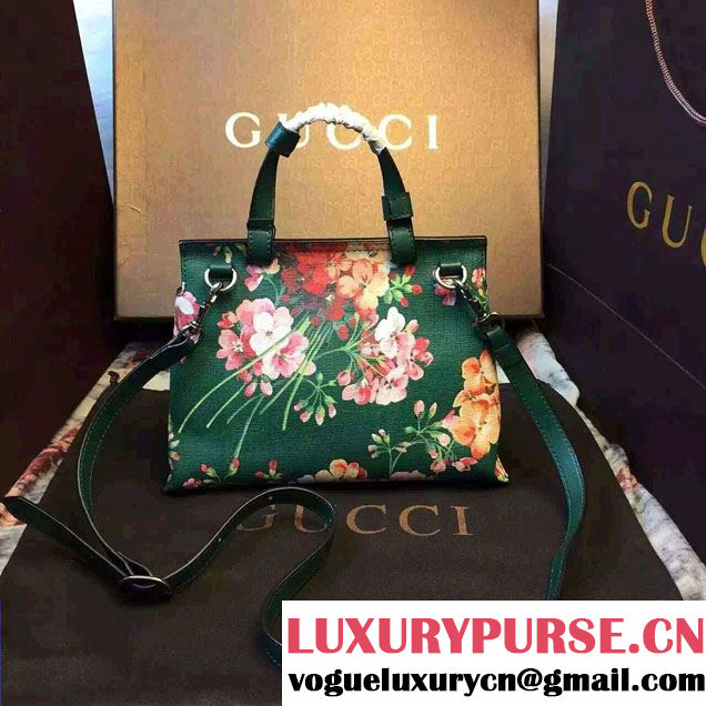Gucci Bamboo Daily Blooms Top Handle Small Bag 370831 Green 2015