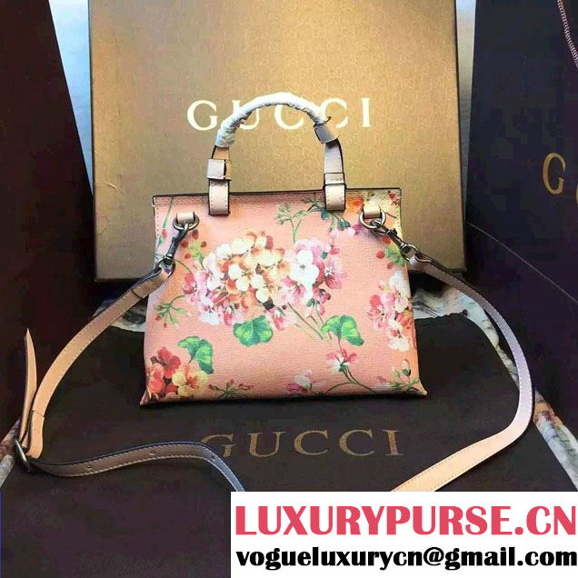 Gucci Bamboo Daily Blooms Top Handle Small Bag 370831 Pink 2015
