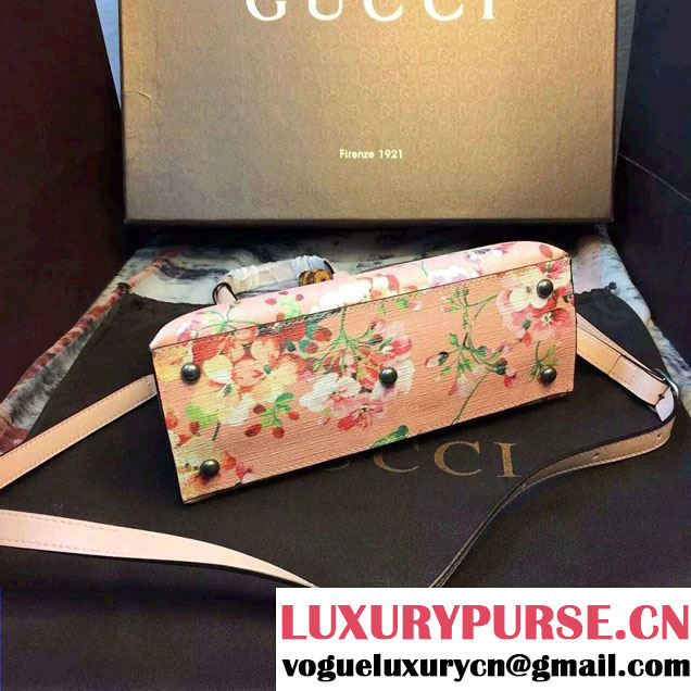 Gucci Bamboo Daily Blooms Top Handle Small Bag 370831 Pink 2015