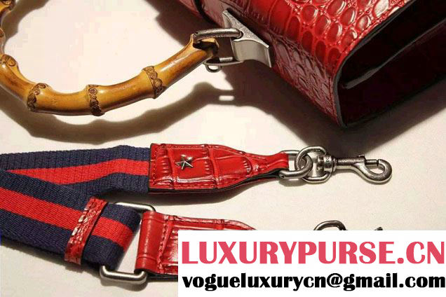 Gucci Croco Pattern Dionysus Leather Top Handle Bag 401818 Red 2015/2016