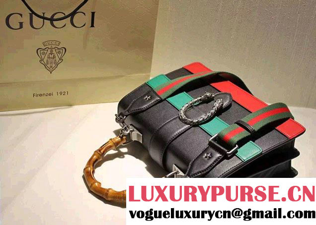 Gucci Dionysus Leather Top Handle Bag 401818 Black 2015/2016