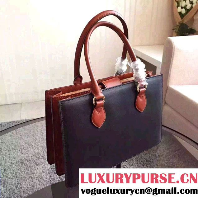 Gucci Leather Top Handle Bag 409531 Black/Brown 2015/2016