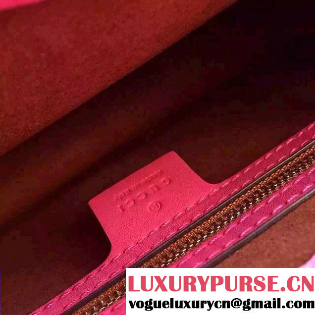 Gucci Leather Top Handle Bag 409531 Red/Fuchsia 2015/2016