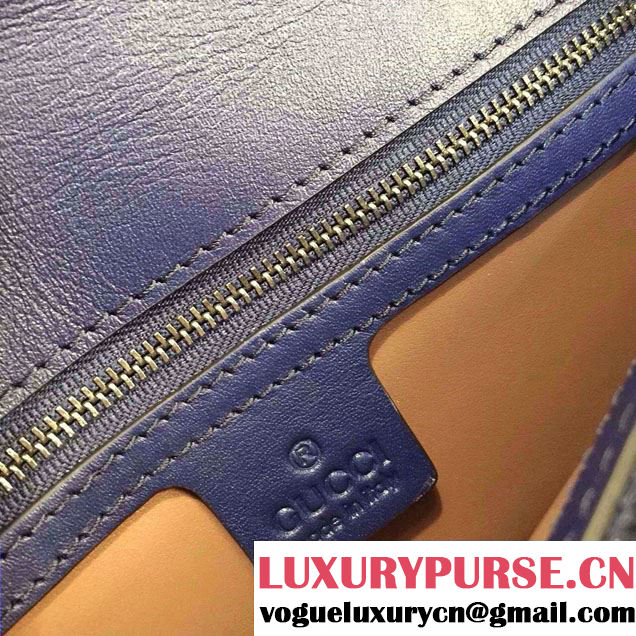 Gucci Dionysus Leather Top Handle Small Bag 413679 Blue 2016