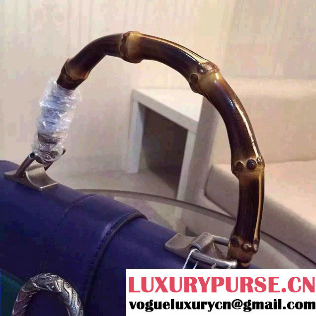 Gucci Dionysus Leather Top Handle Small Bag 413679 Blue 2016