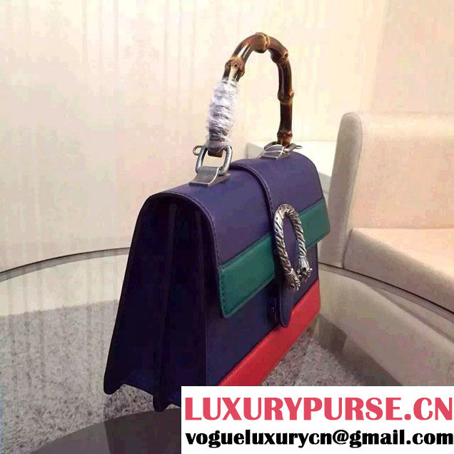 Gucci Dionysus Leather Top Handle Small Bag 413679 Blue 2016