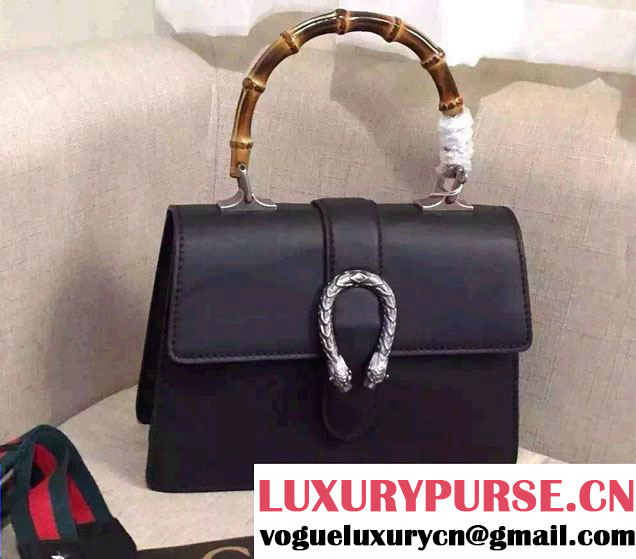Gucci Dionysus Leather Top Handle Small Bag 413679 Black 2016