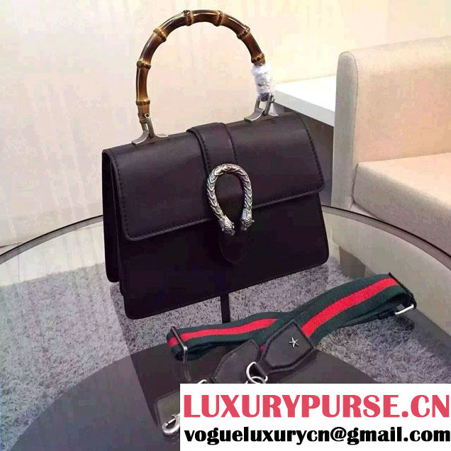 Gucci Dionysus Leather Top Handle Small Bag 413679 Black 2016