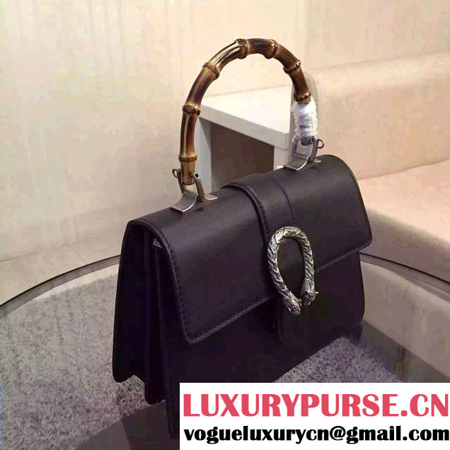 Gucci Dionysus Leather Top Handle Small Bag 413679 Black 2016
