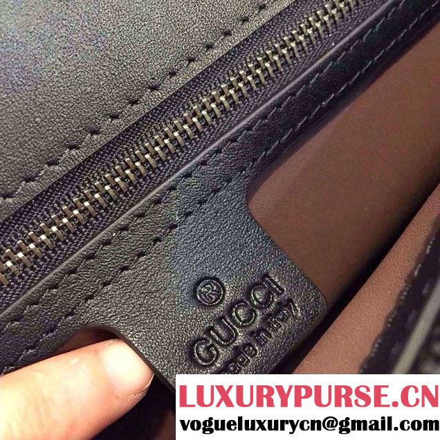 Gucci Dionysus Leather Top Handle Small Bag 413679 Black 2016
