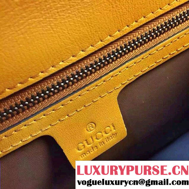 Gucci Dionysus Leather Top Handle Small Bag 413679 Croco Pattern Yellow 2016