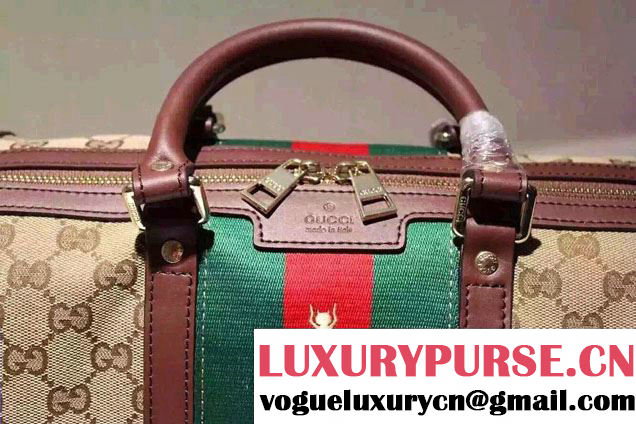 Gucci Golden Bee Embroidered Vintage Web Top Handle Bag 406868 2016