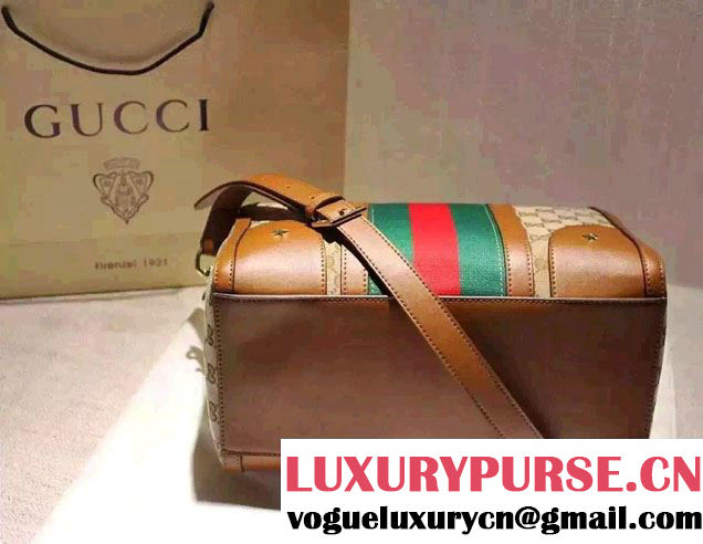 Gucci Golden Bee Embroidered Vintage Web Top Handle Bag 406868 2016