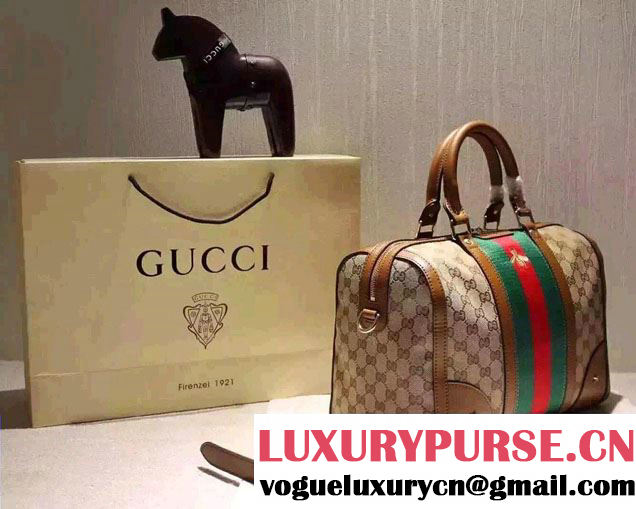 Gucci Golden Bee Embroidered Vintage Web Top Handle Bag 406868 2016