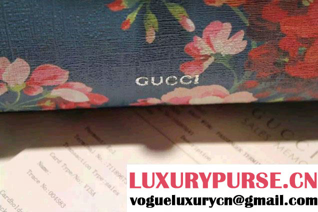 Gucci Bamboo Daily Blooms Print Top Handle Bag 392013 Blue 2016